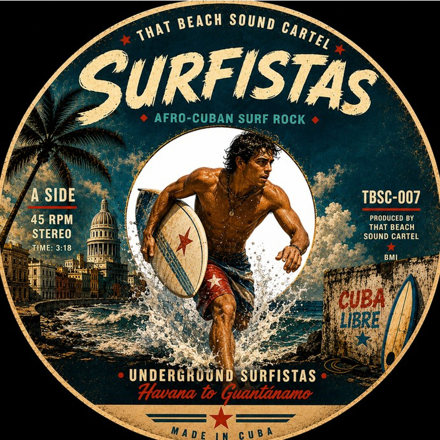 Surfistas 45 artwork by That Beach Sound Cartel