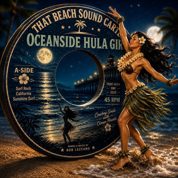 Oceanside Hula Girl artwork by That Beach Sound Cartel