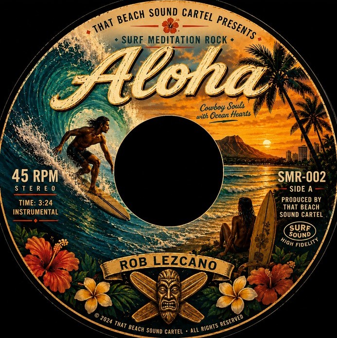 Aloha vintage 45 artwork by That Beach Sound Cartel
