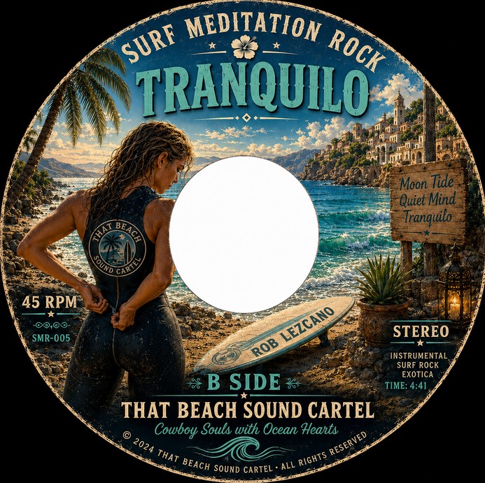 Tranquilo – B Side vintage 45 artwork by That Beach Sound Cartel